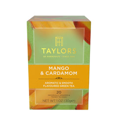 Taylors of Harrogate Mango & Cardamom green tea bags for a refreshing afternoon pick-me-up.