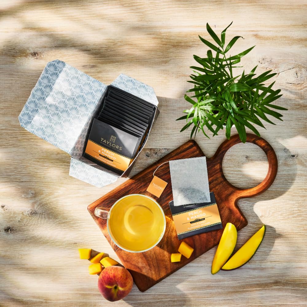 Taylors of Harrogate Peach & Mango tea ritual for a relaxing break