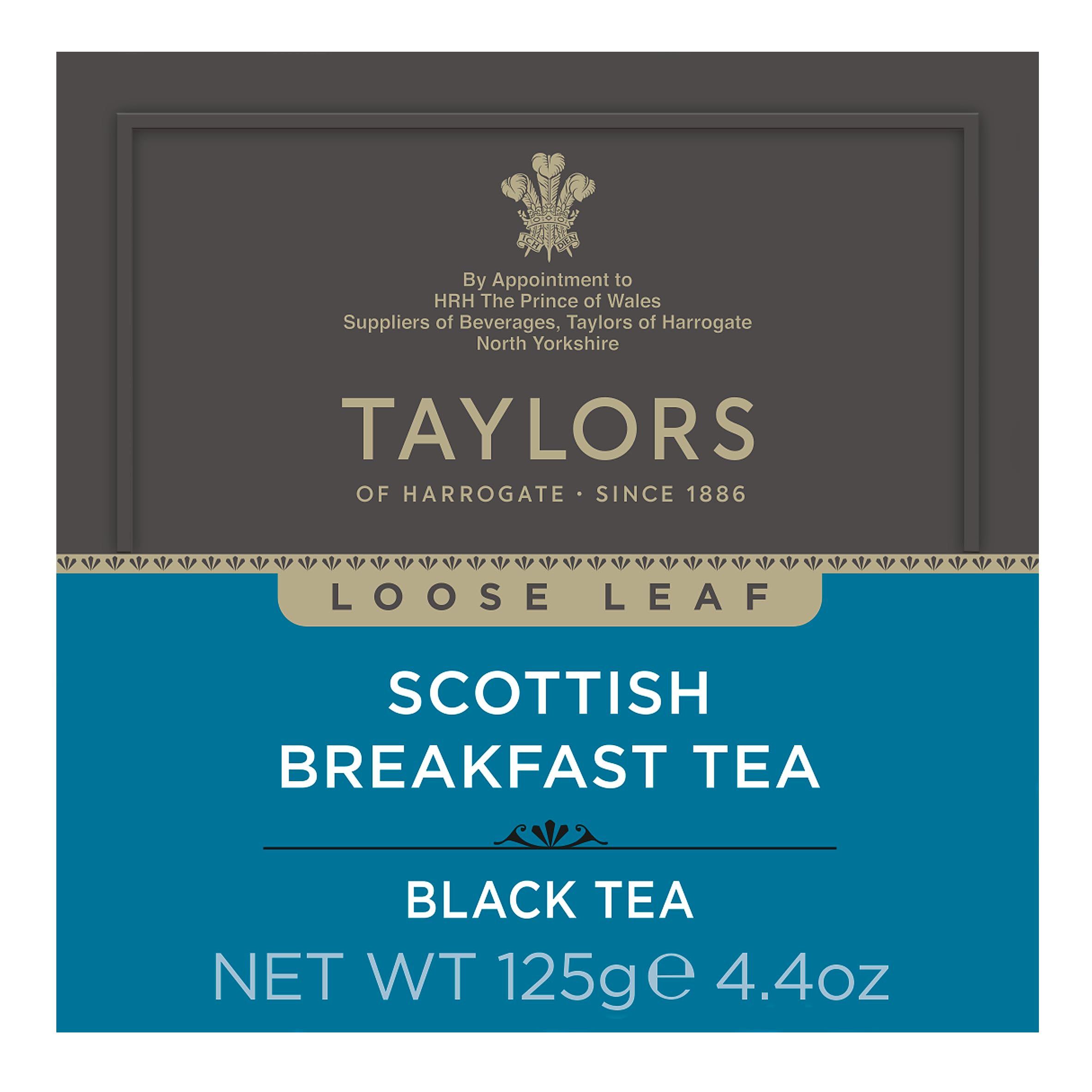Taylors of Harrogate Scottish Breakfast bright amber cup captures full-bodied morning aroma