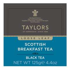 Taylors of Harrogate Scottish Breakfast bright amber cup captures full-bodied morning aroma