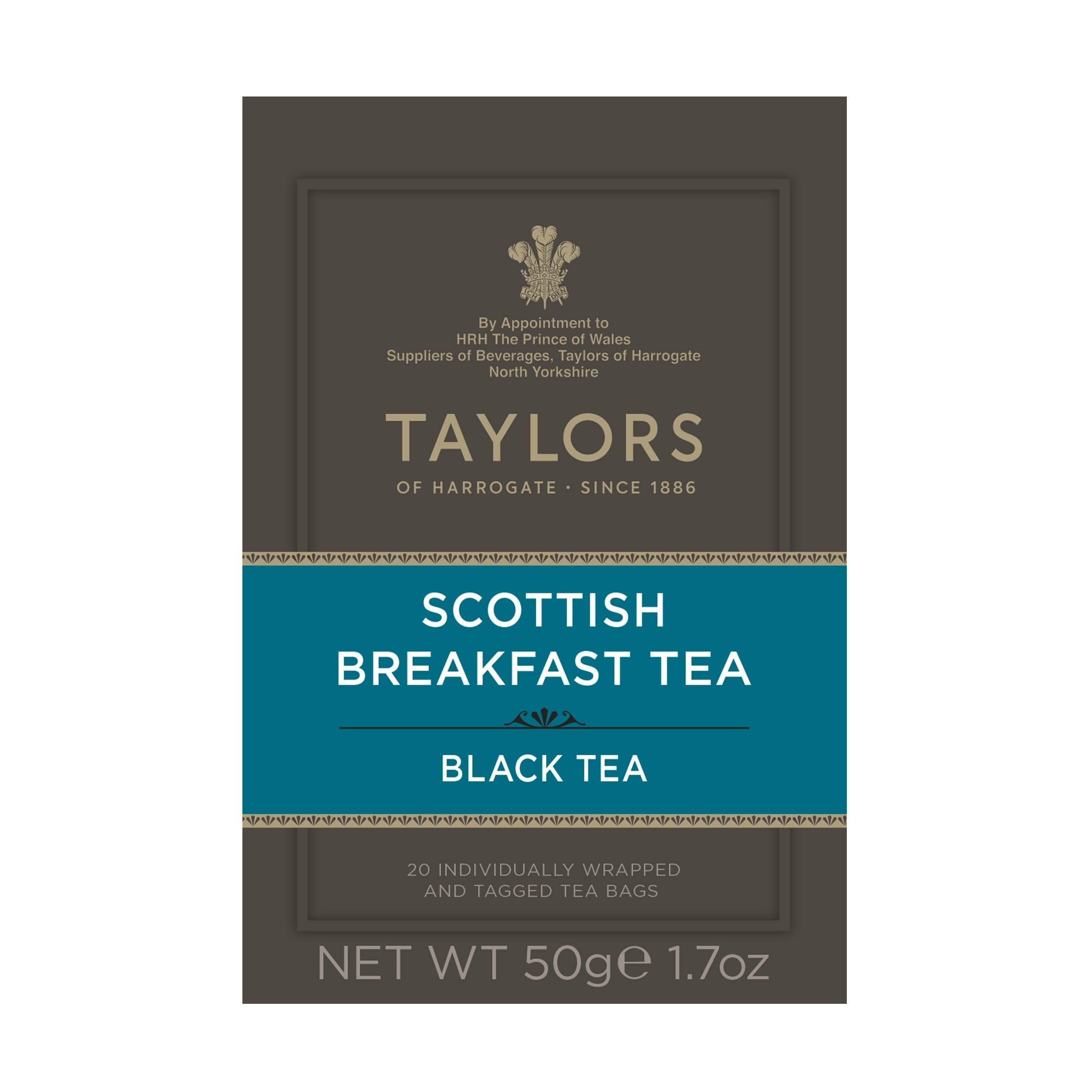 Taylors of Harrogate Scottish Breakfast tea bags for a bold morning cup