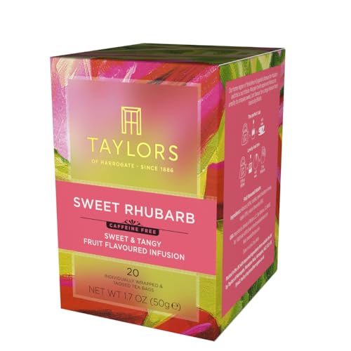 Close-up of Taylors of Harrogate tea bags highlighting freshness and color.