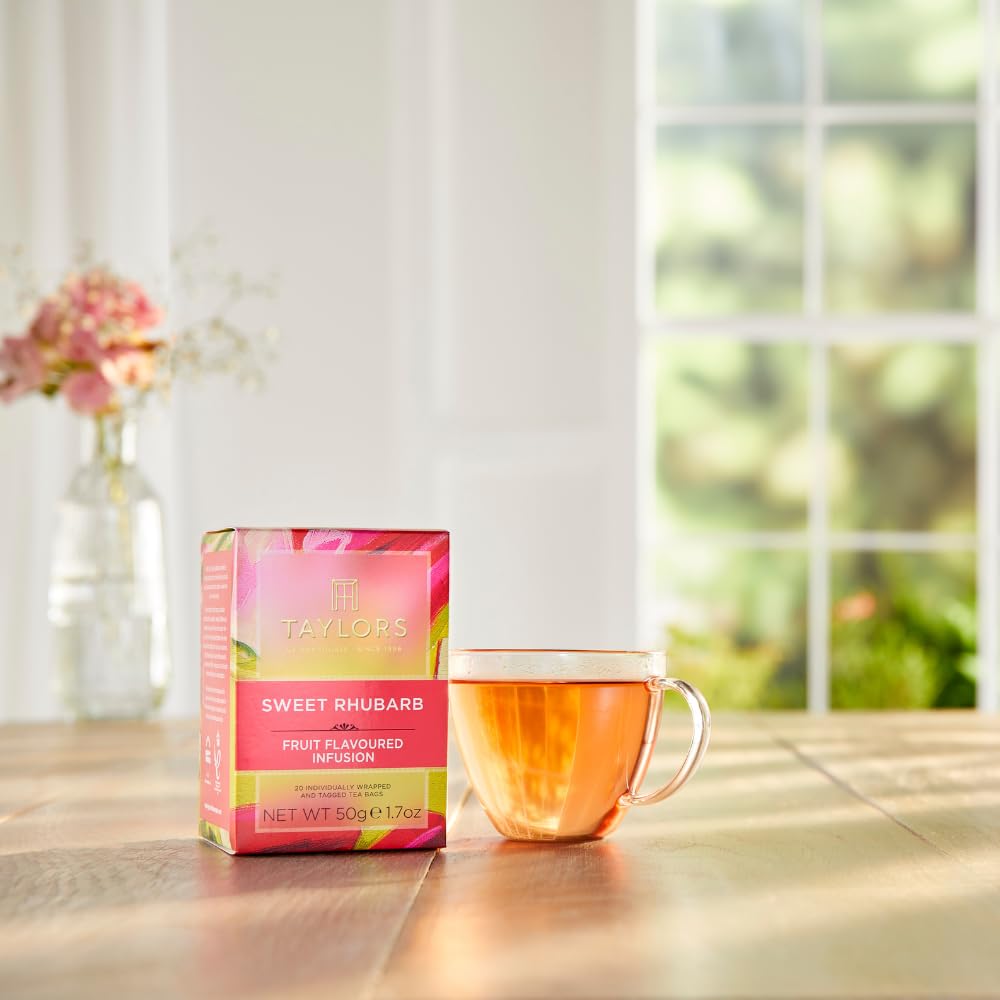 Visual of Taylors of Harrogate ingredients with hibiscus and apple notes.
