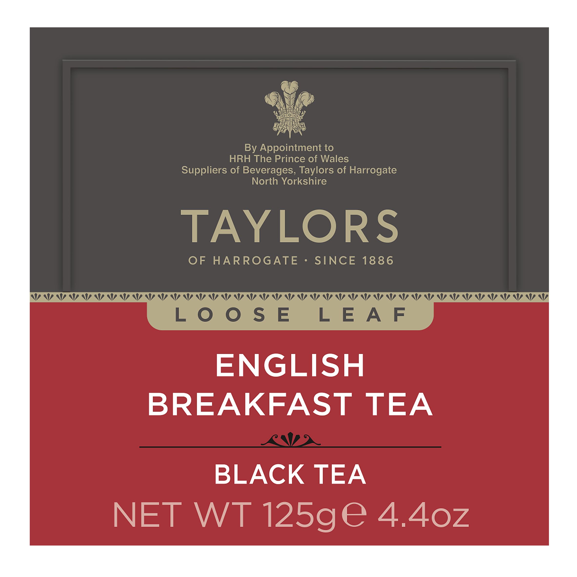 Taylors of Harrogate English Breakfast cup with steam illustrating a bright, inviting brew.