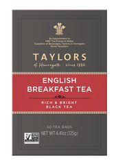 Taylors of Harrogate English Breakfast steeping cup releasing a bold aroma.