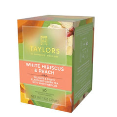 Closeup of Taylors of Harrogate tea bags ready to infuse.
