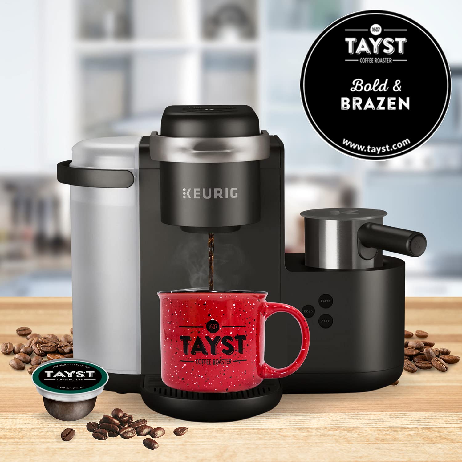 Tayst compostable pods packaging highlights eco-friendly single-serve option.