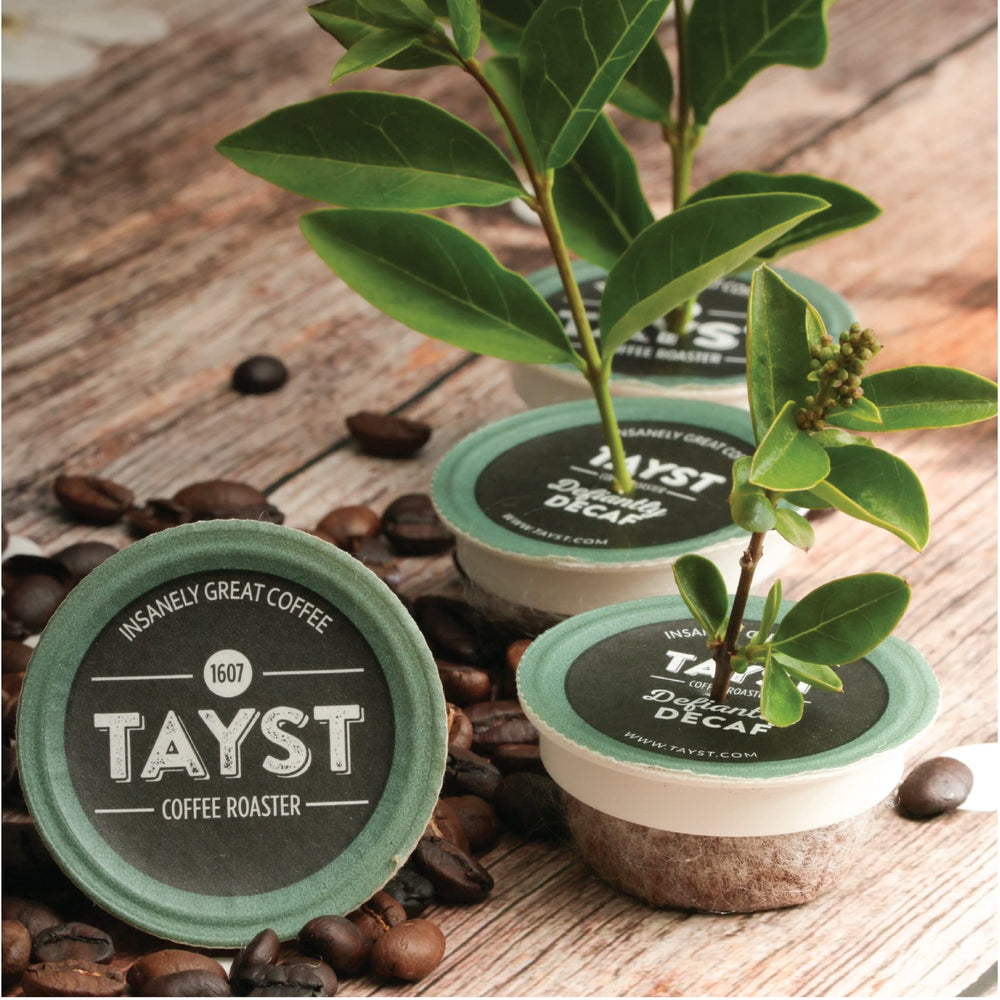 Tayst Rainforest Alliance logo on packaging signals sustainable sourcing.