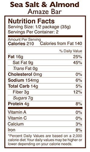 Taza Amaze Bar 80% sea salt almond bar shows gritty texture with almonds