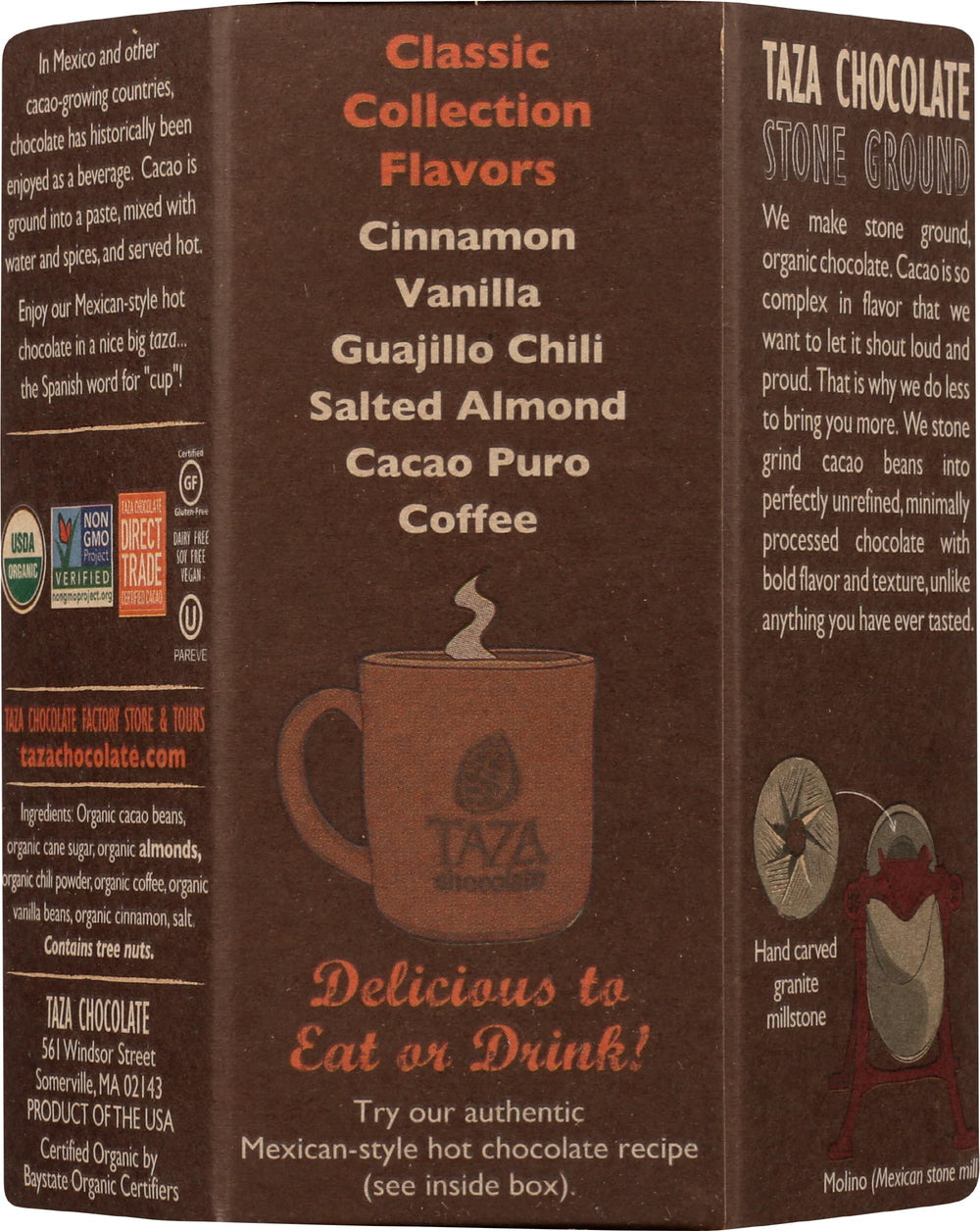 Taza Mexicano Cacao Puro disc with deep cacao flavor