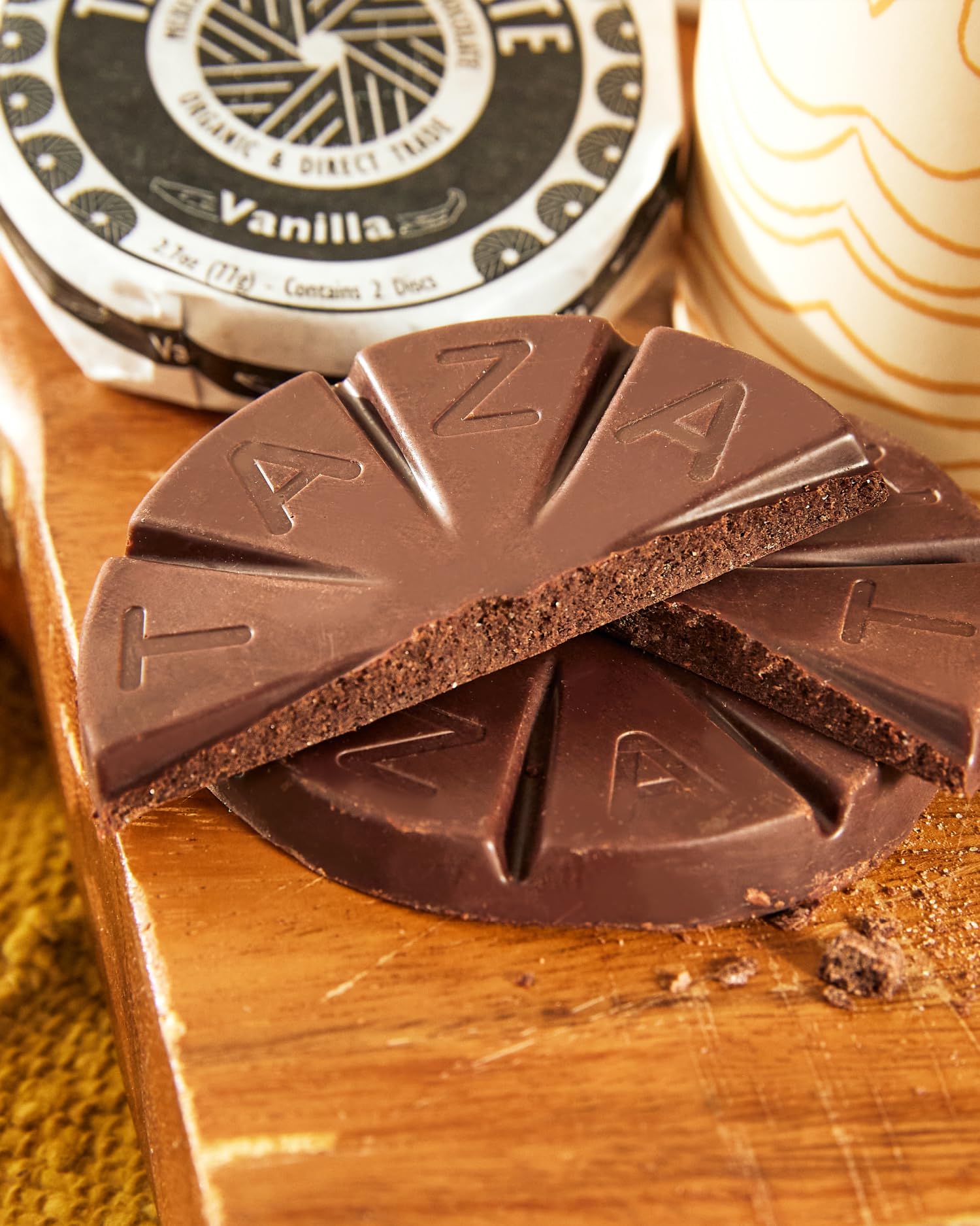 Taza Chocolate Mexicano disc cinnamon, warm spice ideal for sipping chocolate and desserts.