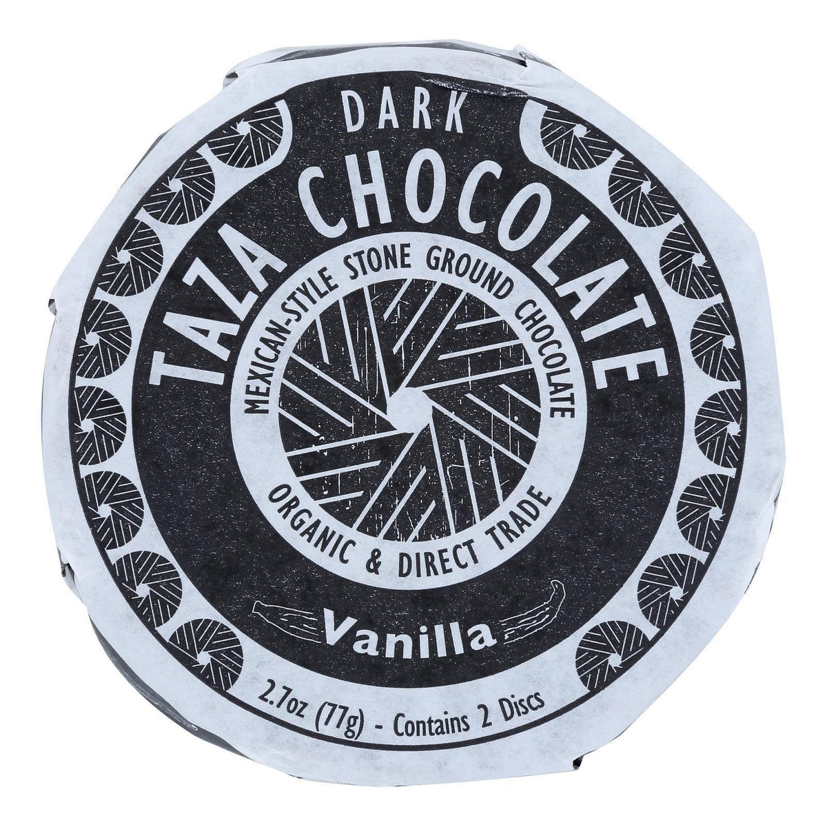 Taza Chocolate Mexicano Disc Vanilla 50%—rich aroma, ideal for hot or iced chocolate