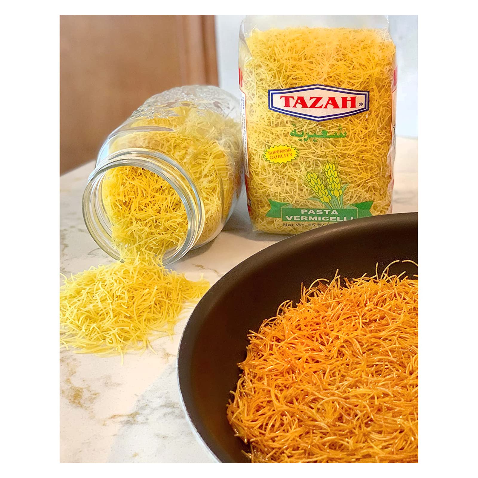 TAZAH Vermicelli in a simmering soup showcasing versatility
