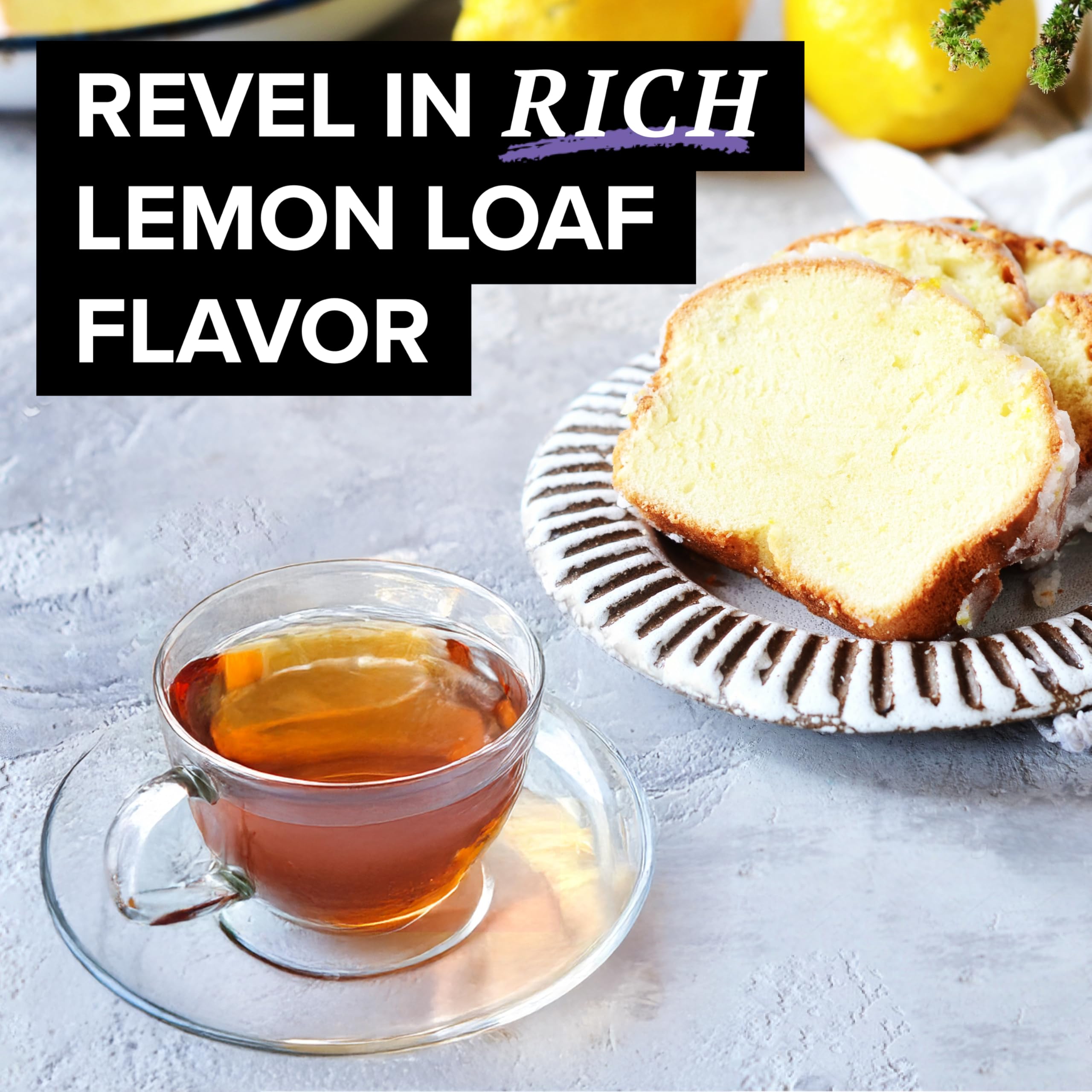 TAZO Glazed Lemon Loaf bags are individually wrapped to stay fresh.