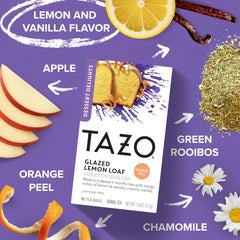 TAZO caffeine-free herbal tea bag offers a soothing option any time.