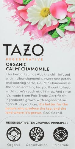 Individually wrapped TAZO Calm tea bags ready to brew