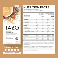 Pouring TAZO concentrate into a mug for cafe quality latte at home