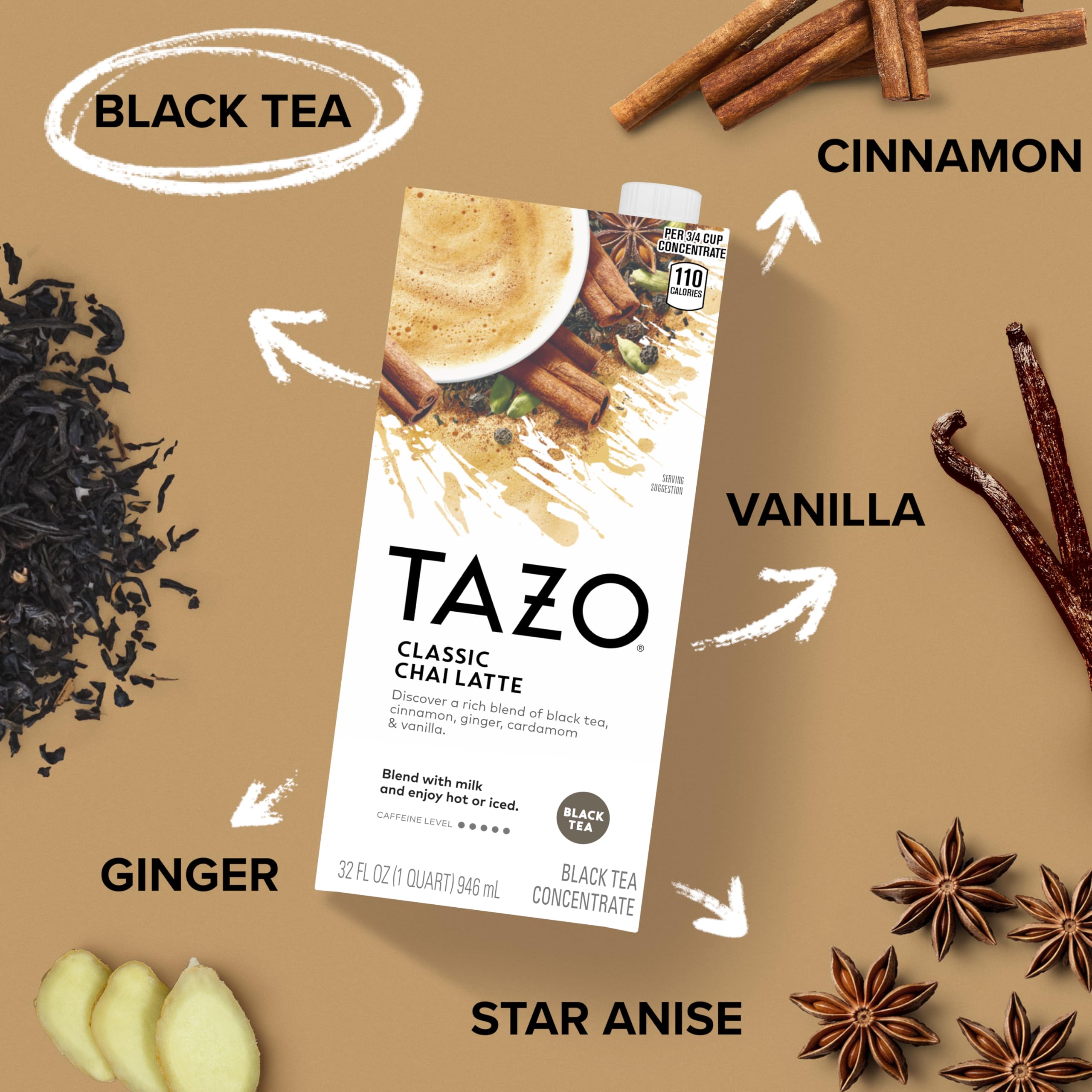 TAZO spice blend close-up with cinnamon ginger and vanilla aroma