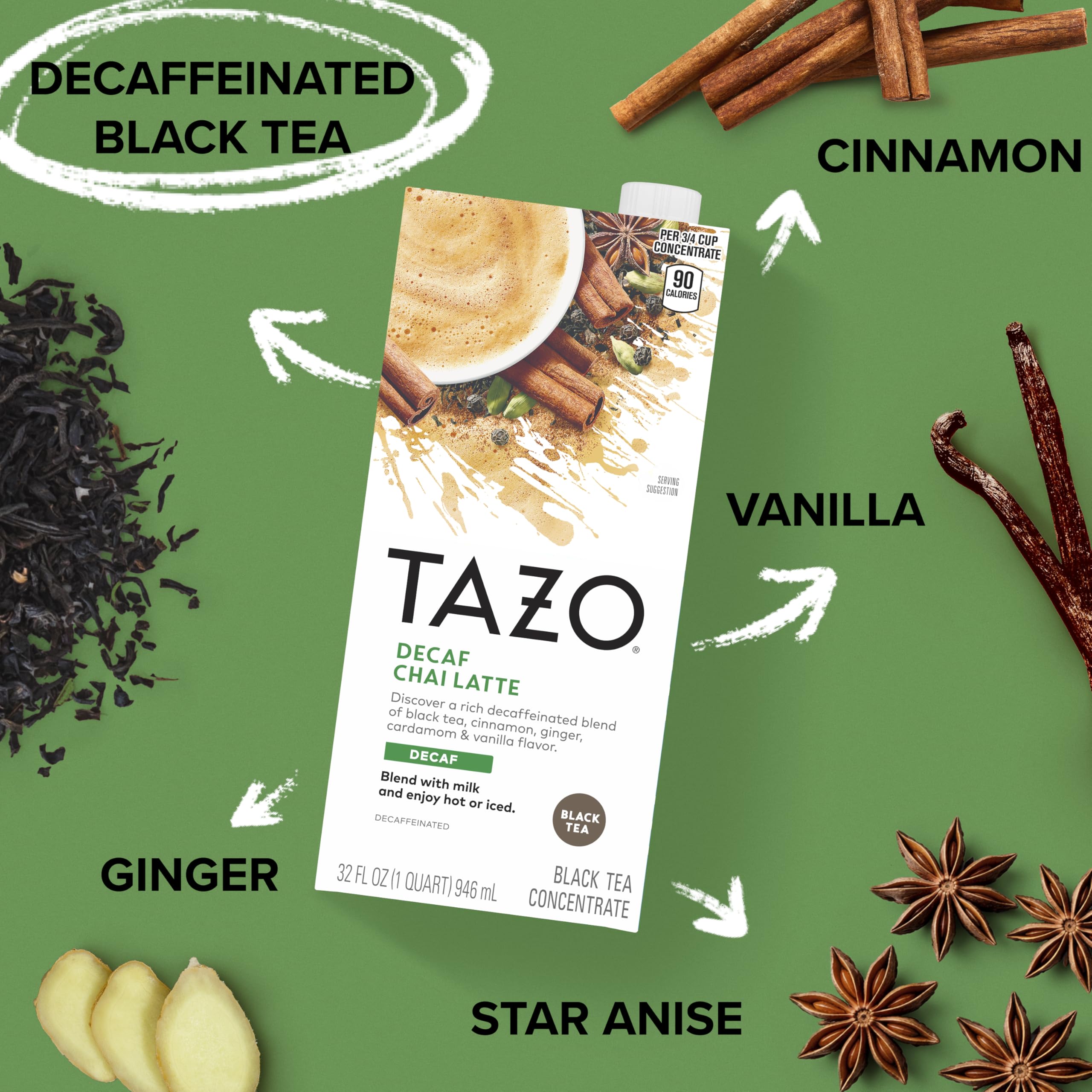 TAZO iced chai in a tall glass ready to serve
