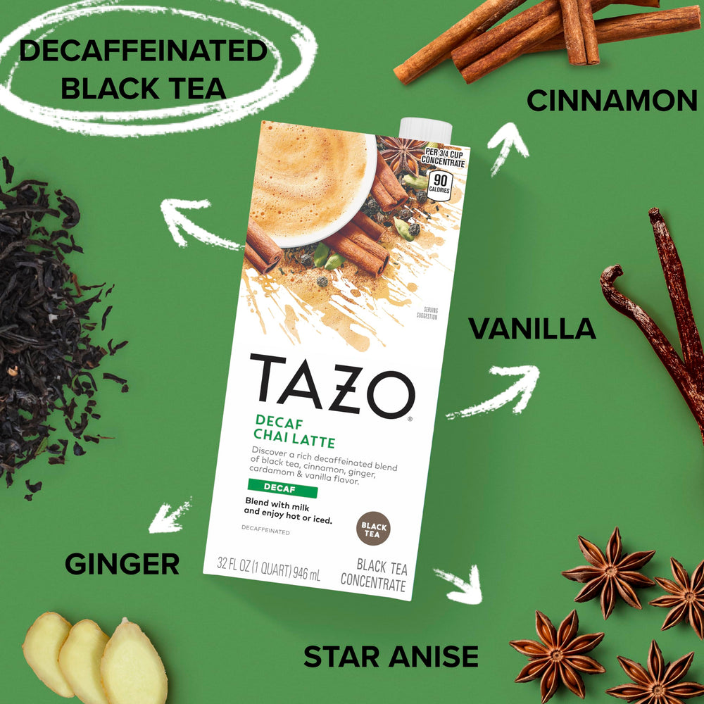 TAZO iced chai in a tall glass ready to serve