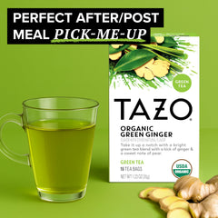 Ginger root slices highlight the bold spice behind TAZO