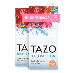 TAZO Iced Passion concentrate bottle ready to mix a refreshing fruit tea.