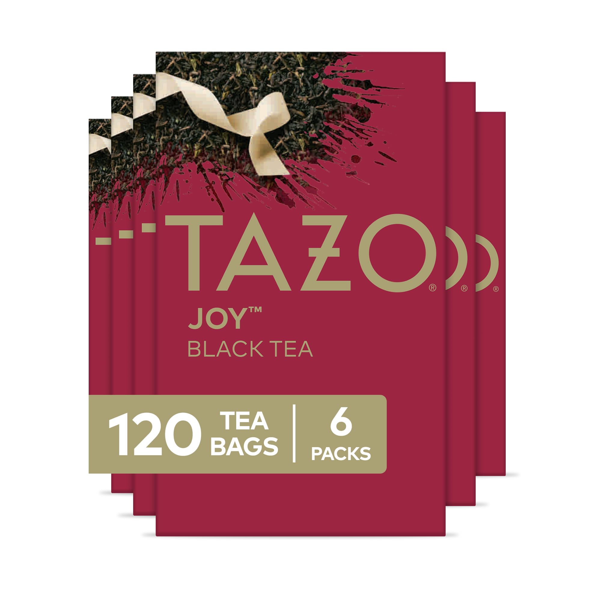 TAZO Joy limited edition tea bags in festive packaging for holiday gatherings.