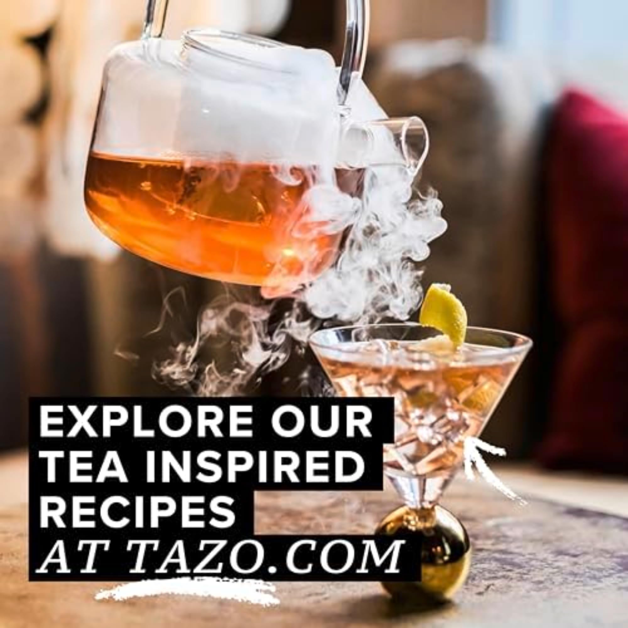 Steeping a TAZO Joy bag in hot water for a balanced cup.