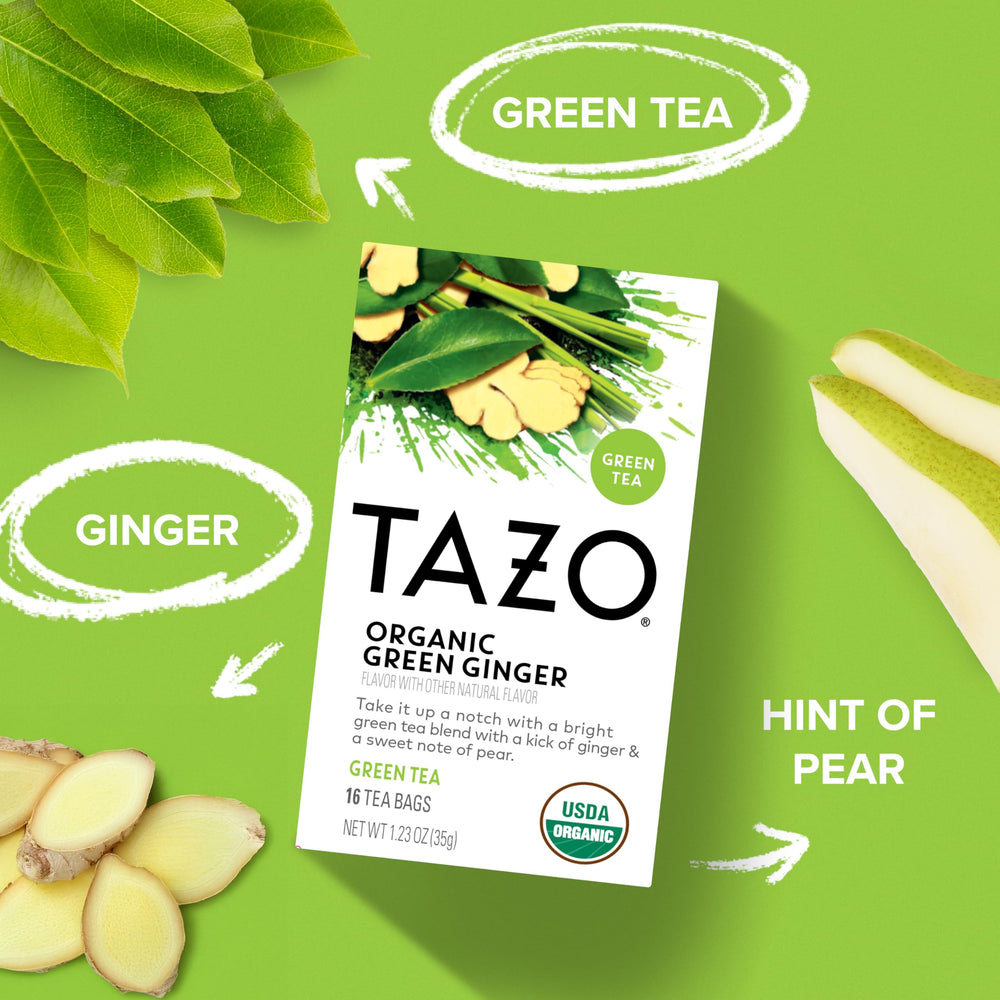 Lemongrass notes brighten the aroma of TAZO Green Ginger