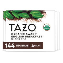 TAZO Organic Awake English Breakfast tea bags four-pack for bold mornings
