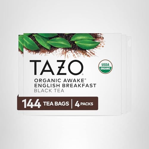 TAZO Awake English Breakfast is a caffeine-rich tea for busy mornings