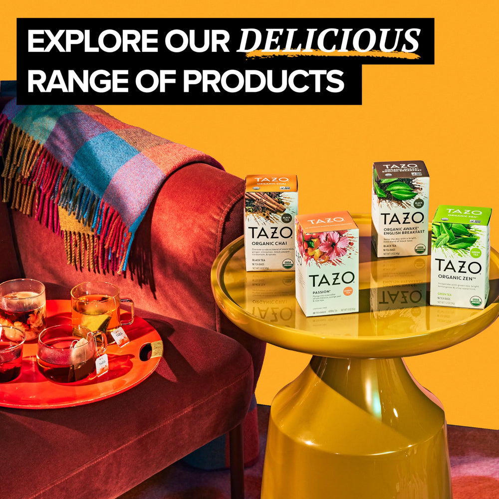 TAZO organic certifications label indicating sustainability