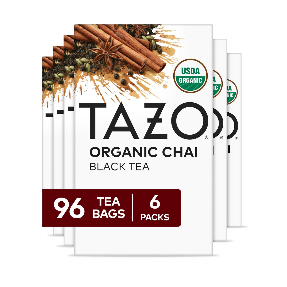 TAZO Organic Chai tea bags box ready to brew