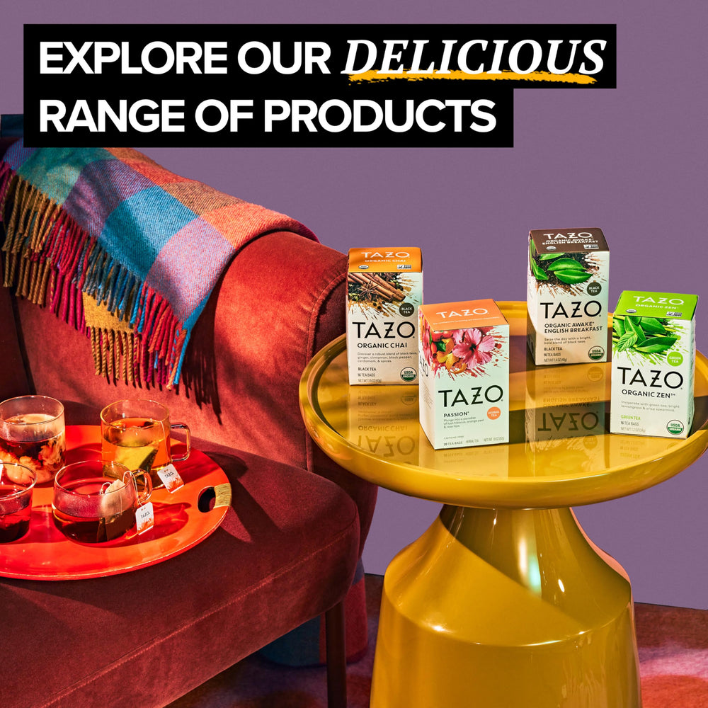 Hot brew in a mug from TAZO Organic Earl Grey offers morning ritual