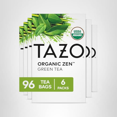 TAZO Organic Zen Green Tea label highlights organic certification