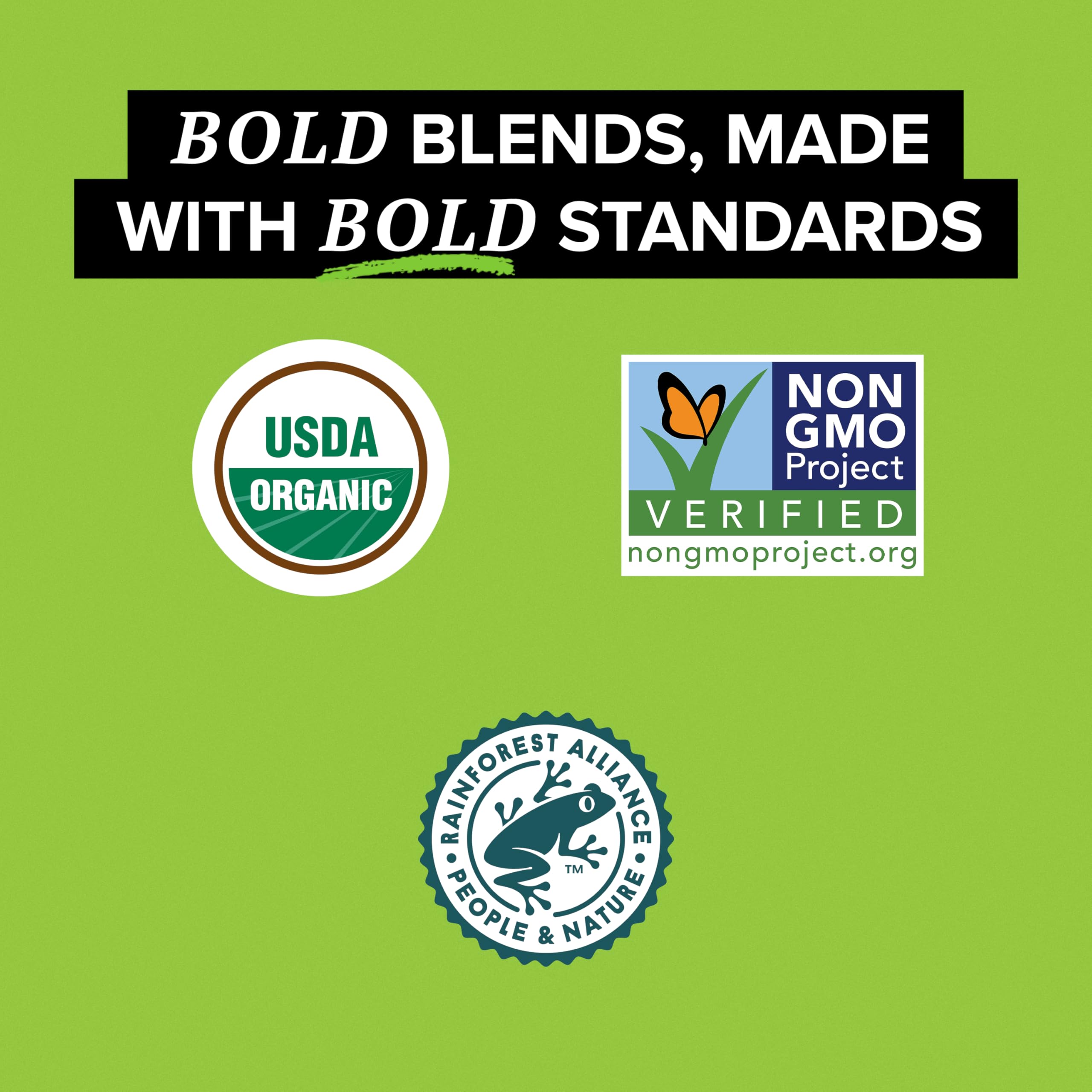 TAZO box side detail emphasizes non-GMO and kosher certifications.