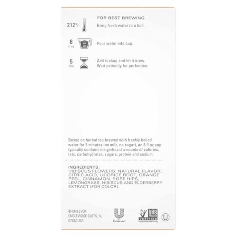 Six-box box set of TAZO Passion Herbal Tea for home or office use.