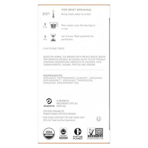 TAZO Refresh Mint cup with spearmint leaves close-up highlights cooling aroma