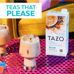 Iced serving of TAZO Skinny Chai Latte concentrate over ice