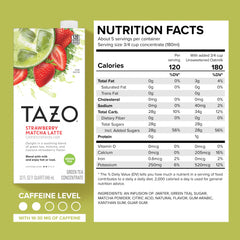 TAZO concentrate bottle pour shows quick latte prep with milk