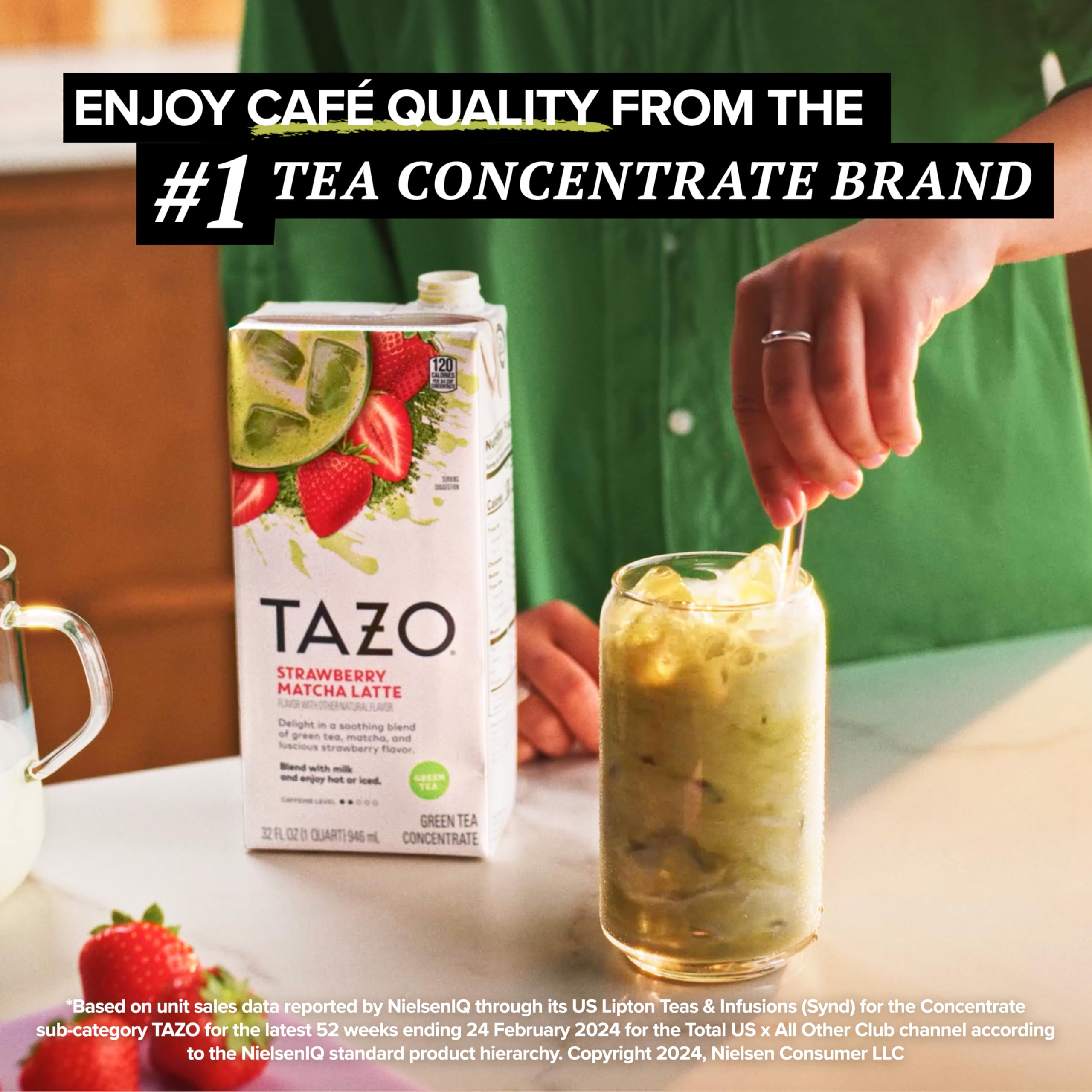 TAZO strawberry-matcha aesthetic fits kitchen decor while promising cafe-like treats