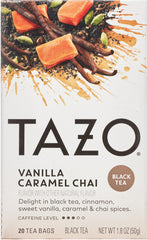 TAZO Vanilla Caramel Chai spices blend delivers aromatic warmth in every sip