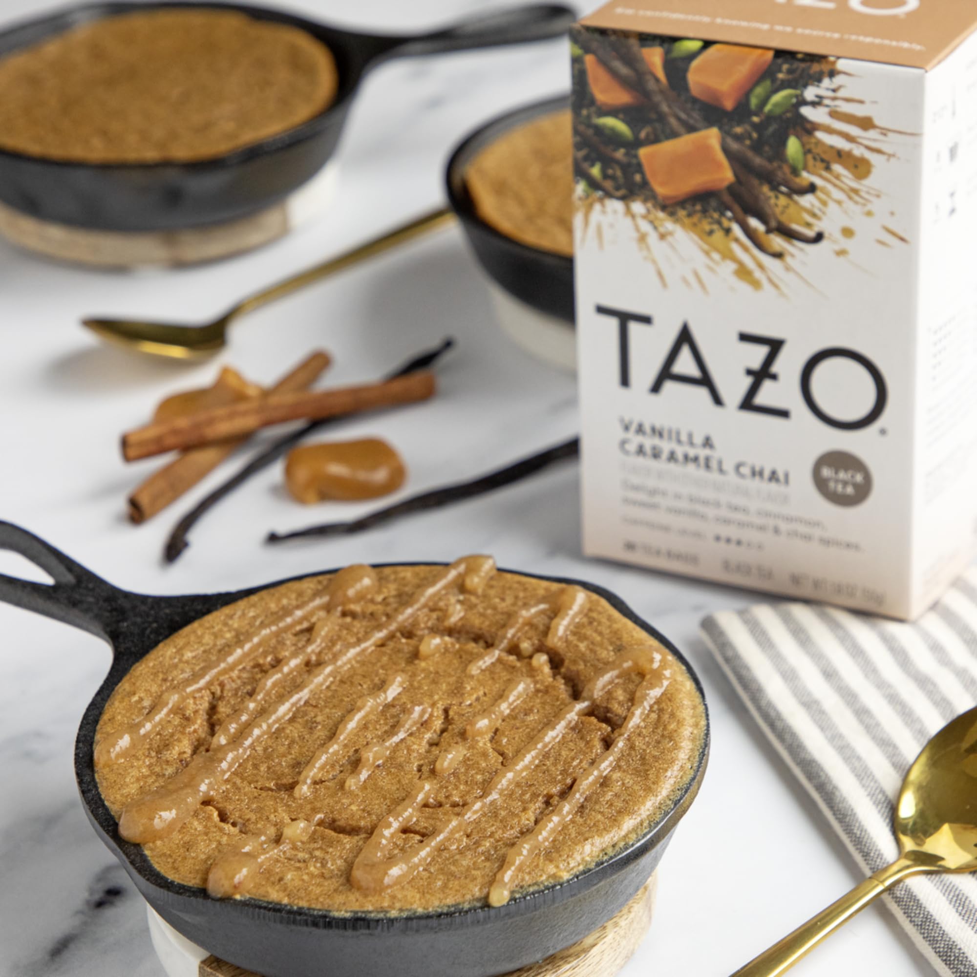 TAZO Vanilla Caramel Chai tea notes highlight vanilla and caramel allure