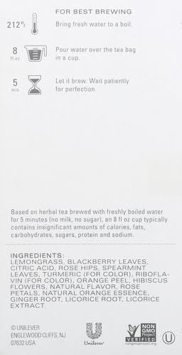 TAZO Wild Sweet Orange tea bags releasing steam during steep