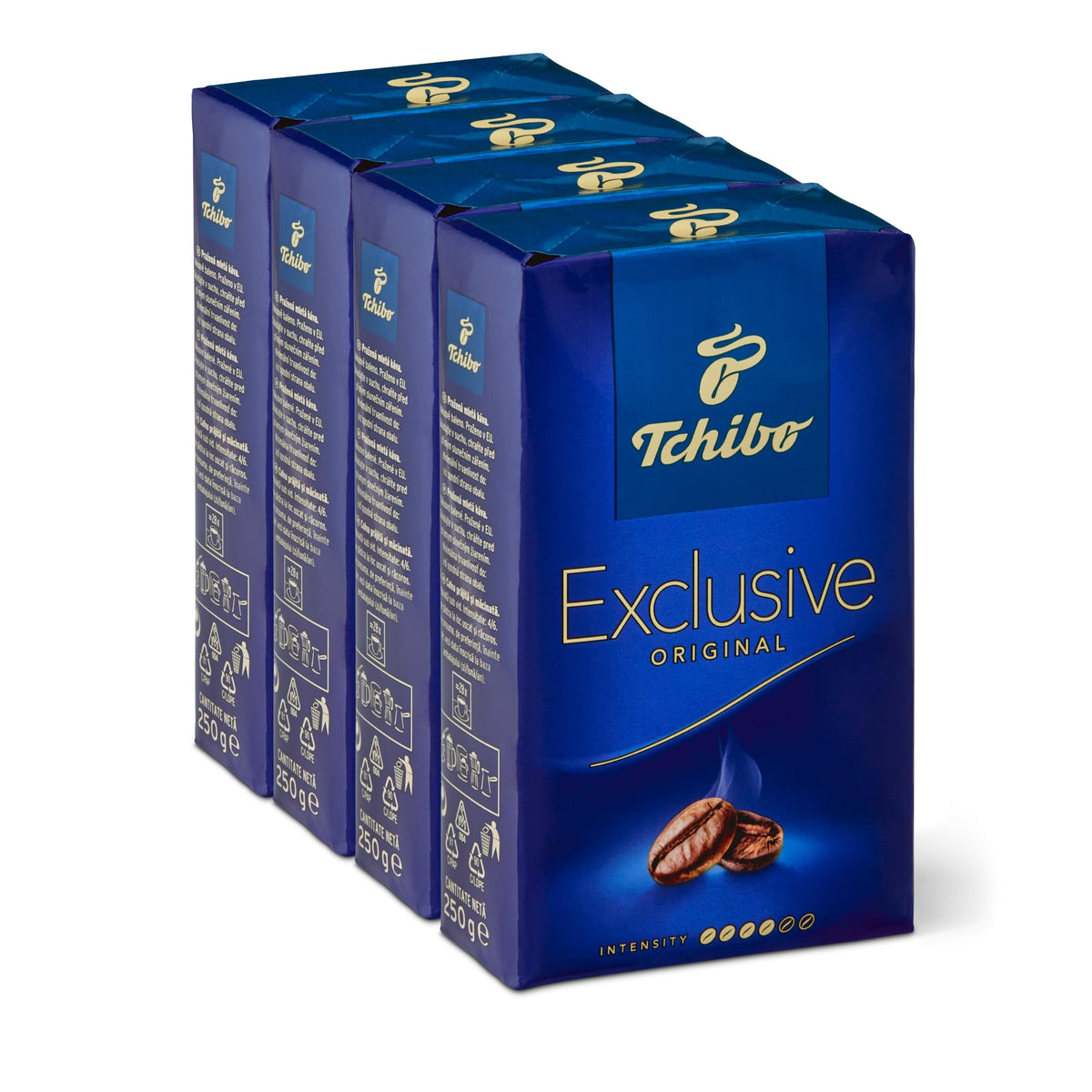 Tchibo Exclusive coffee pack opening shows freshness and aroma for your morning ritual.