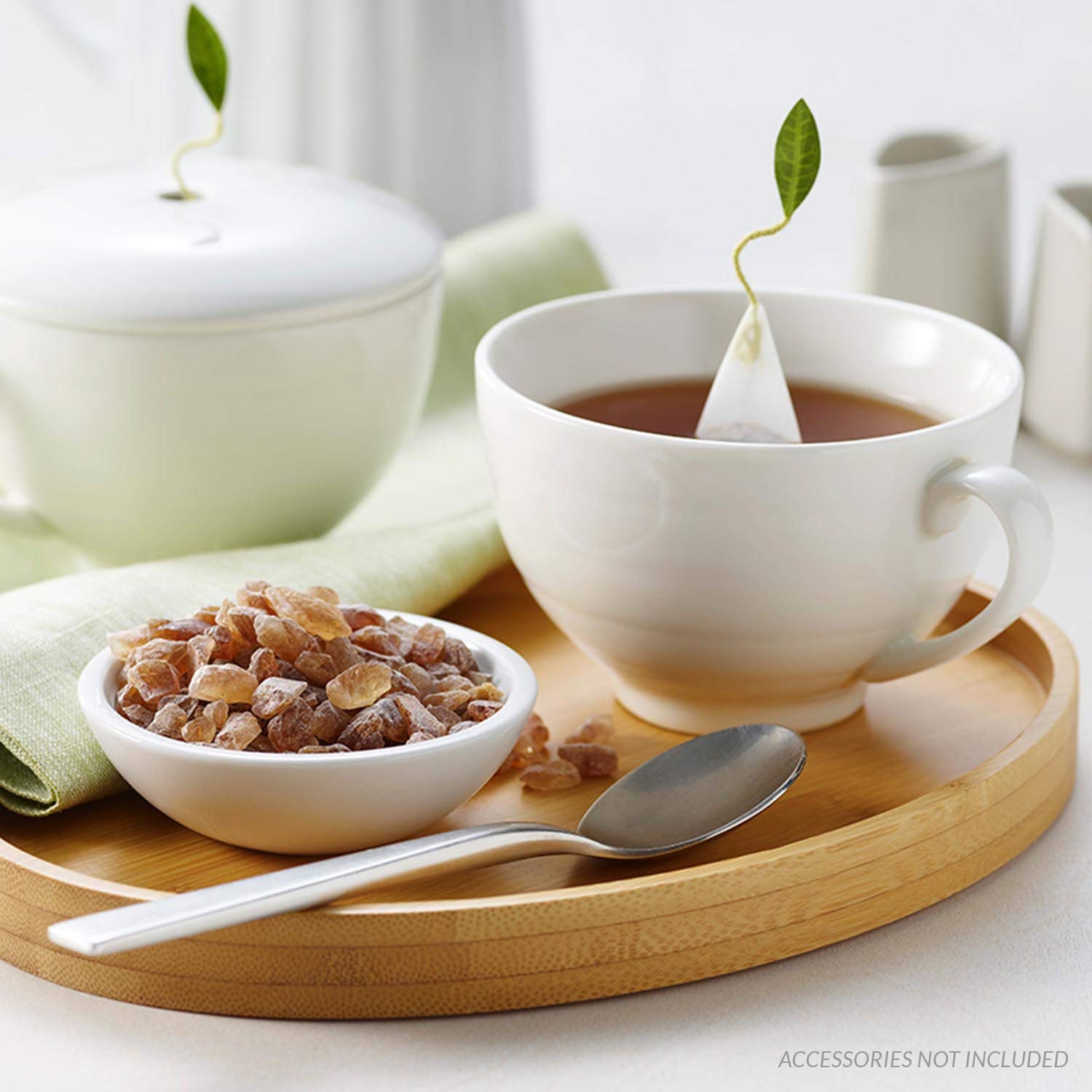Tea Forte amber hue beet rock sugar crystals in a resealable bag for freshness.