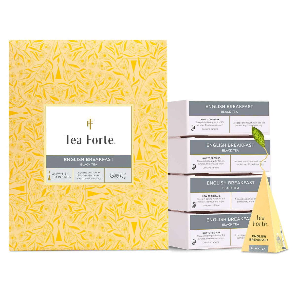Tea Forte English Breakfast bulk pack box, ideal for offices and events.