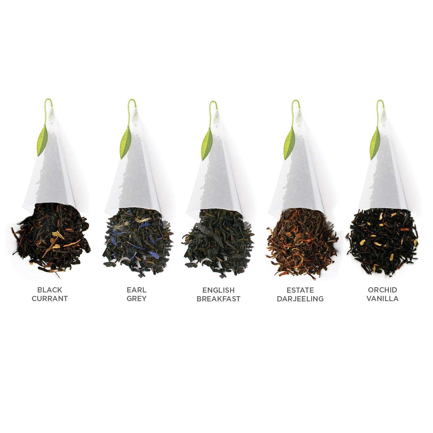 Tea Forte Estate Darjeeling pyramid infuser highlighting delicate floral notes.