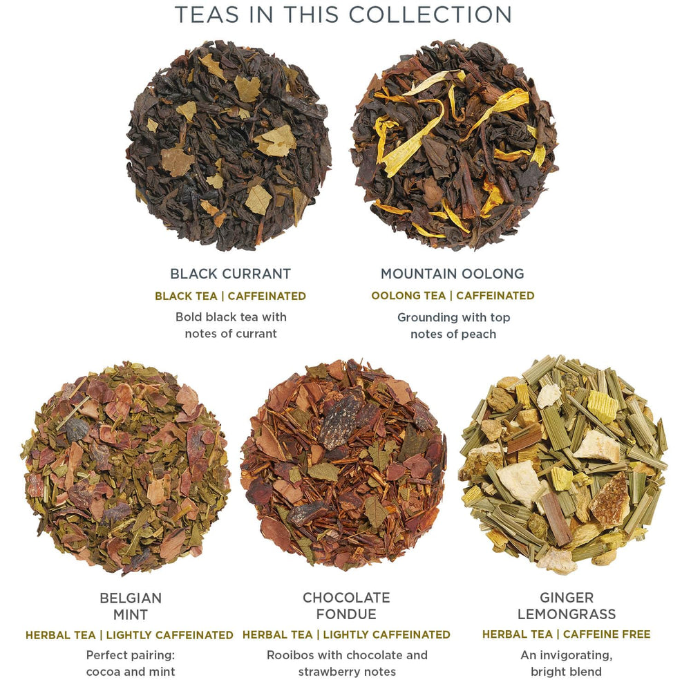 Tea Forte Mountain Oolong infuser delivering toasty notes.