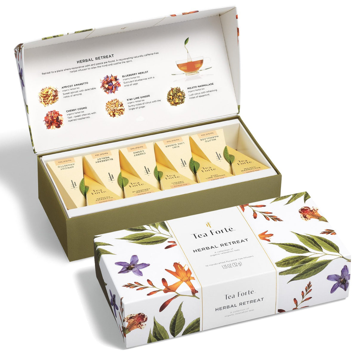 Tea Forte premium petite gift set front view, ideal for gifting occasions